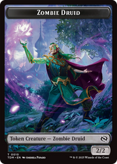 Treasure // Zombie Druid Double-Sided Token [Tarkir: Dragonstorm Tokens] | Exor Games Summserside