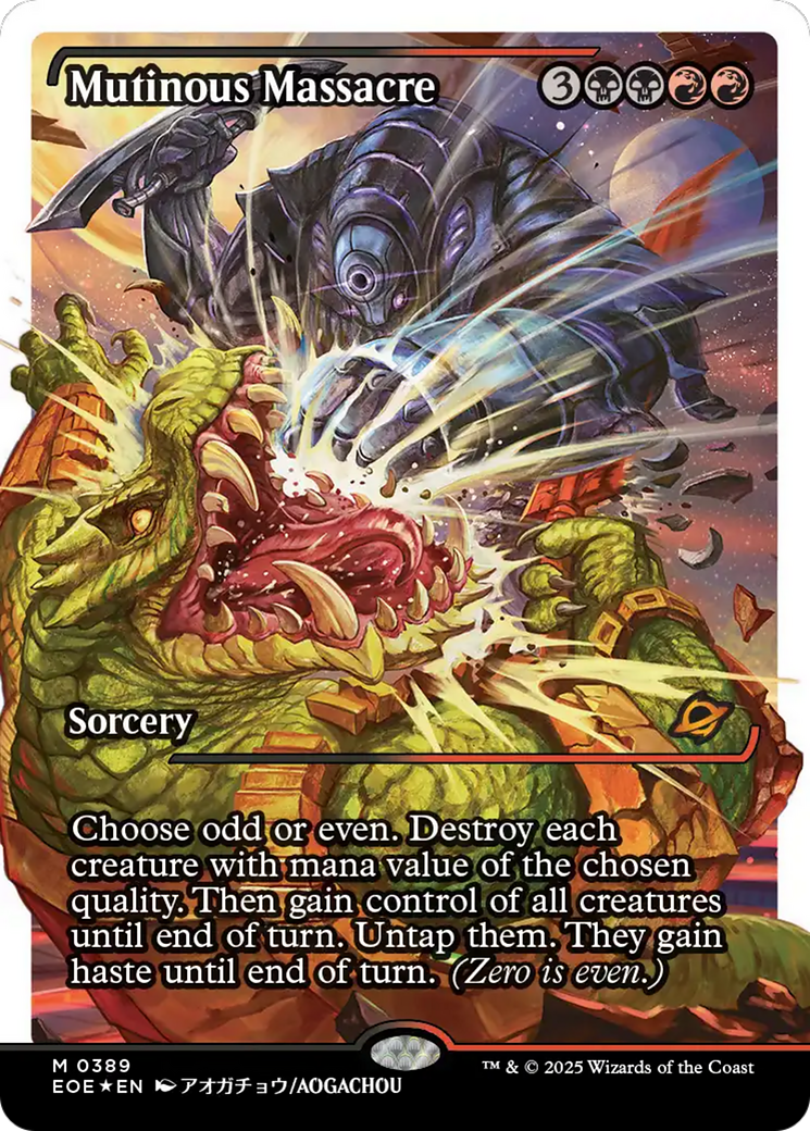 Mutinous Massacre (Showcase) (Fracture Foil) [Edge of Eternities] | Exor Games Summserside