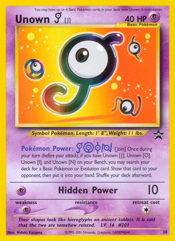 Unown [J] (38) [Wizards of the Coast: Black Star Promos] | Exor Games Summserside