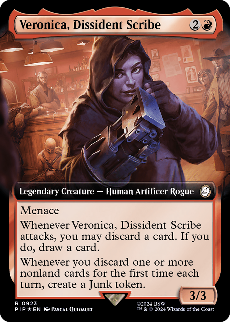 Veronica, Dissident Scribe (Extended Art) (Surge Foil) [Fallout] | Exor Games Summserside