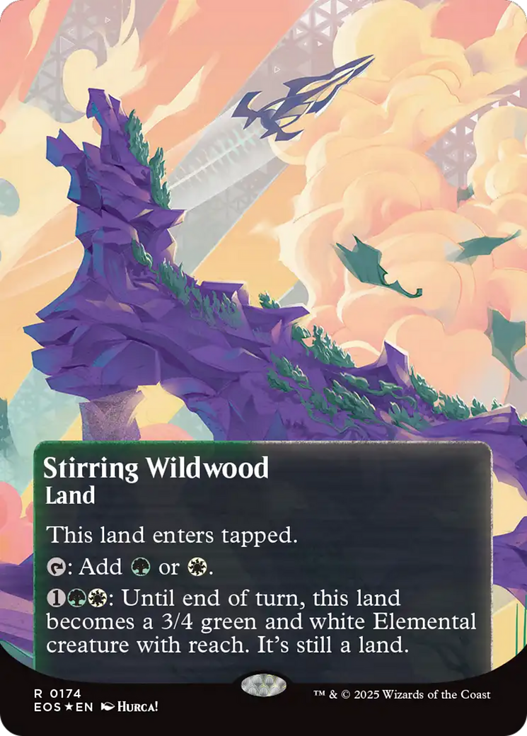 Stirring Wildwood (0174) (Borderless) (Galaxy Foil) [Edge of Eternities: Stellar Sights] | Exor Games Summserside