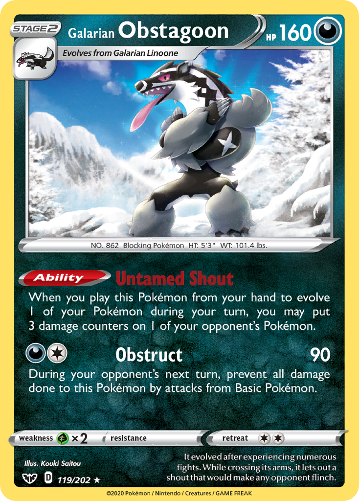 Galarian Obstagoon (119/202) [Sword & Shield: Base Set] | Exor Games Summserside