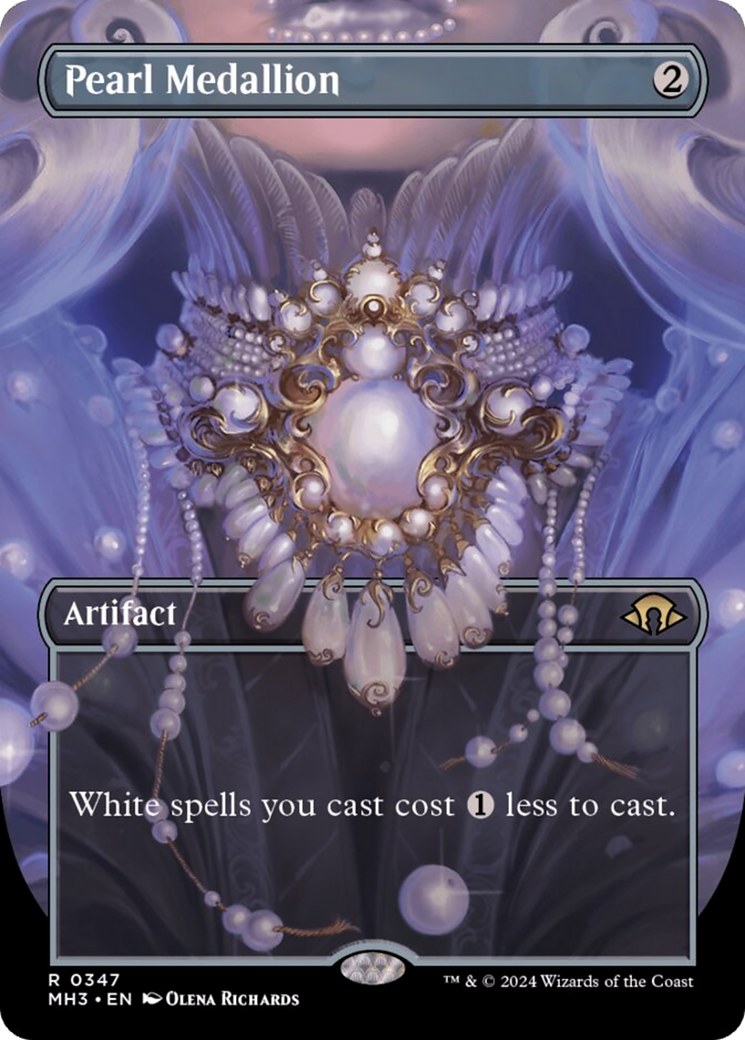 Pearl Medallion (Borderless) [Modern Horizons 3] | Exor Games Summserside