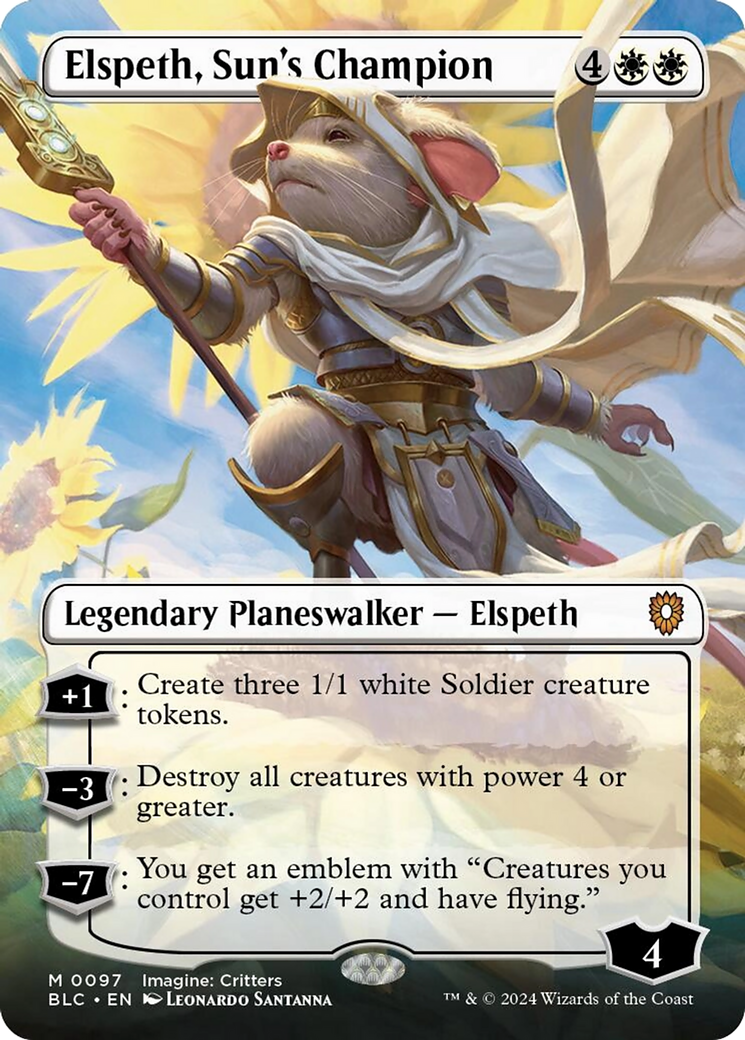 Elspeth, Sun's Champion (Borderless) [Bloomburrow Commander] | Exor Games Summserside