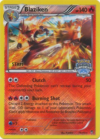 Blaziken (14/111) (Staff National Championship Promo) [XY: Furious Fists] | Exor Games Summserside