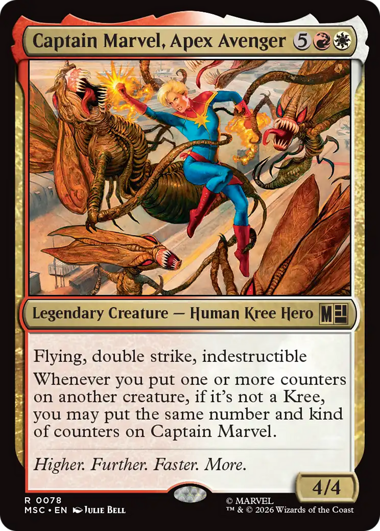 Captain Marvel, Apex Avenger (Surge Foil) [Marvel Super Heroes Commander] | Exor Games Summserside