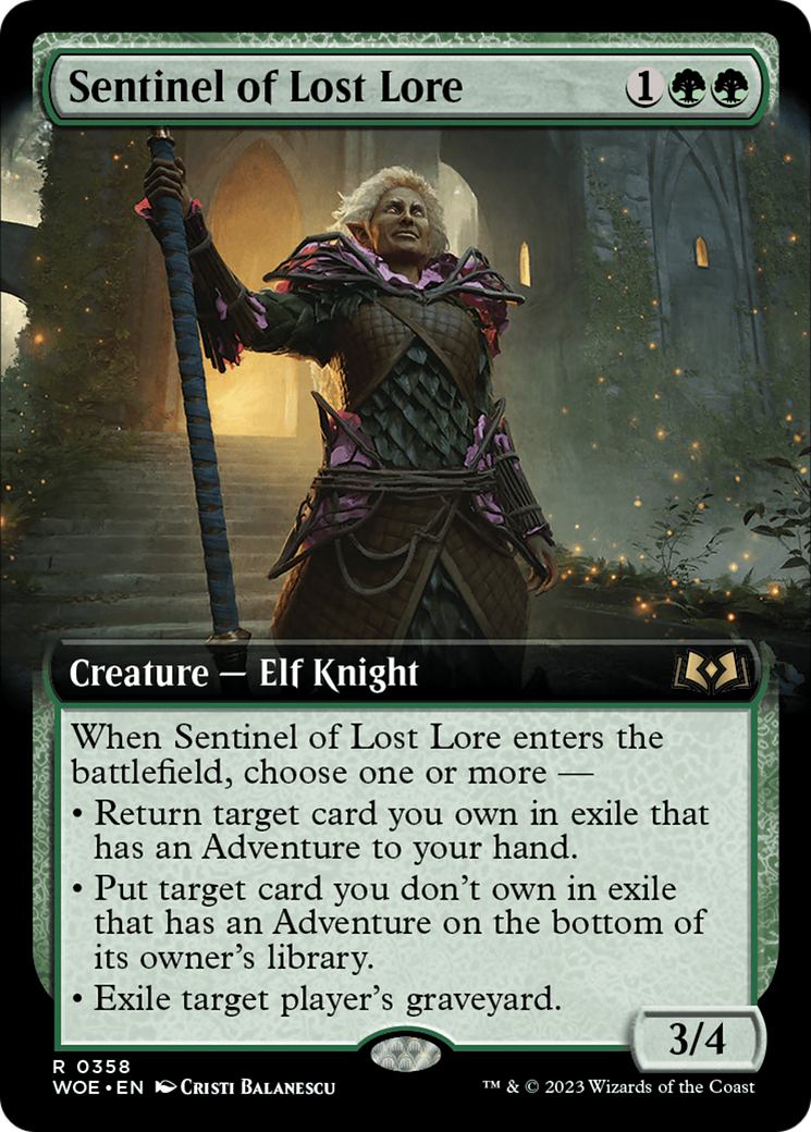 Sentinel of Lost Lore (Extended Art) [Wilds of Eldraine] | Exor Games Summserside