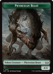 Phyrexian Beast //Manifest Double-Sided Token [Duskmourn: House of Horror Commander Tokens] | Exor Games Summserside