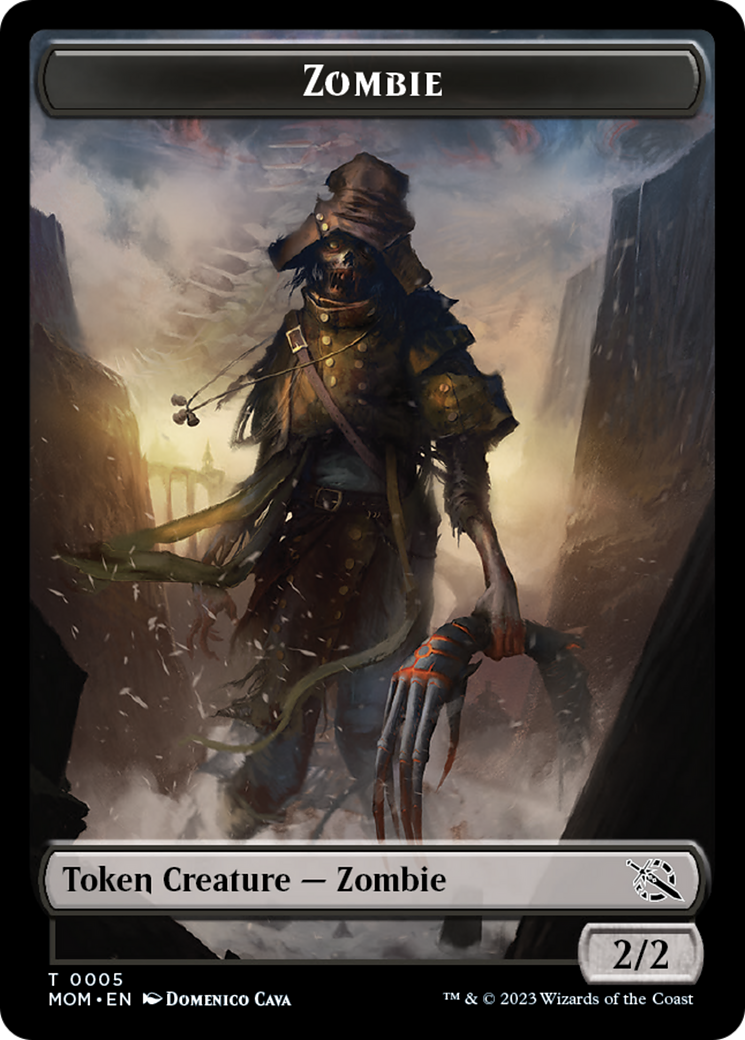 Warrior // Zombie Double-Sided Token [March of the Machine Tokens] | Exor Games Summserside