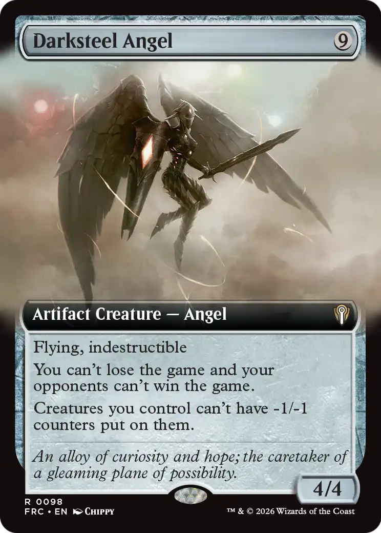 Darksteel Angel (Extended Art) [Reality Fracture Commander] | Exor Games Summserside