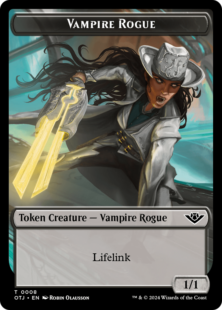 Vampire Rogue // Plot Double-Sided Token [Outlaws of Thunder Junction Tokens] | Exor Games Summserside