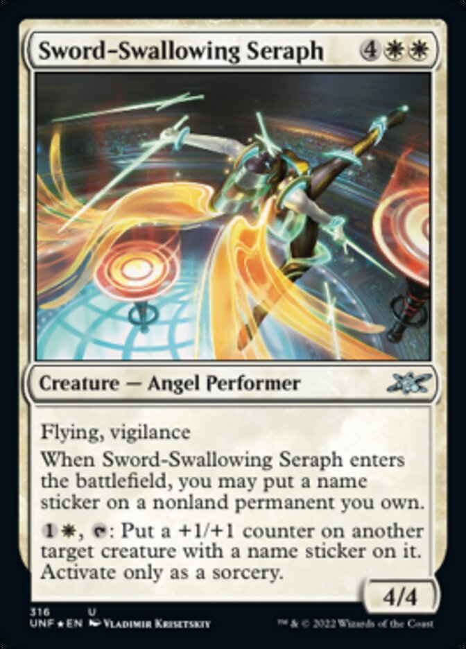 Sword-Swallowing Seraph (Galaxy Foil) [Unfinity] | Exor Games Summserside