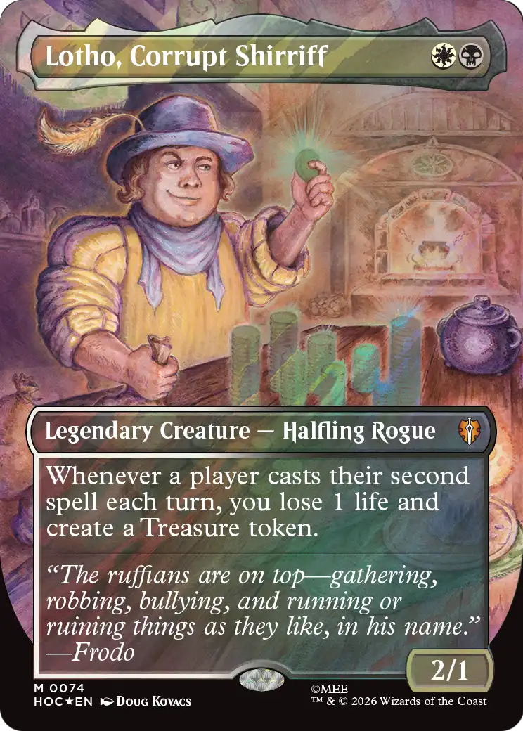 Lotho, Corrupt Shirriff (Borderless) (Surge Foil) [The Hobbit: Eternal-Legal] | Exor Games Summserside