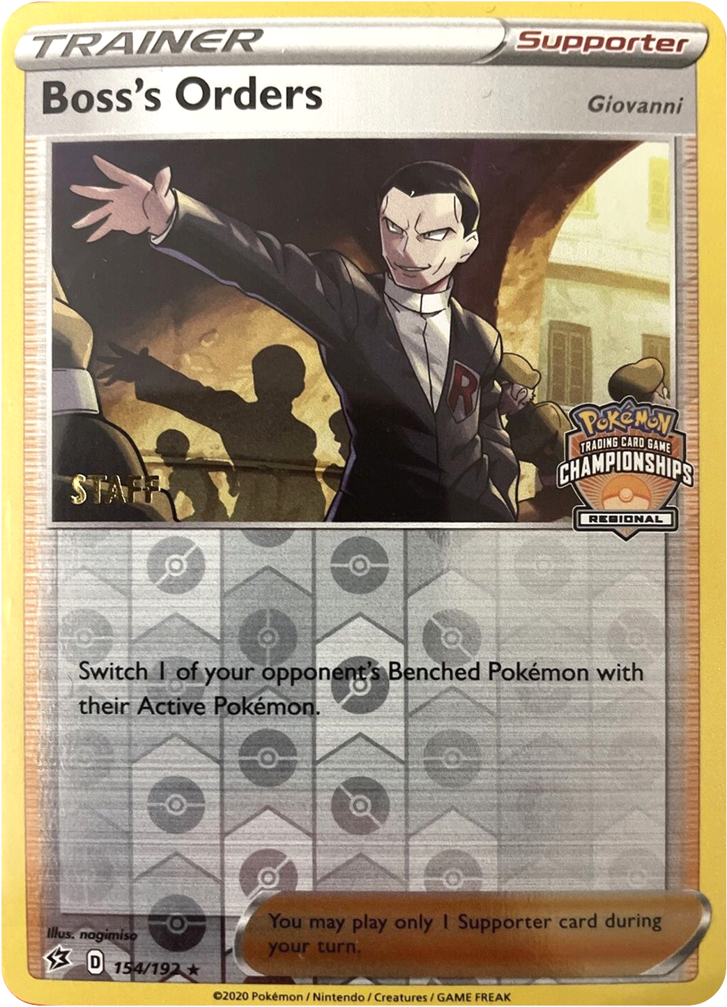 Boss's Orders (154/192) (Staff Regional Championships) [League & Championship Cards] | Exor Games Summserside