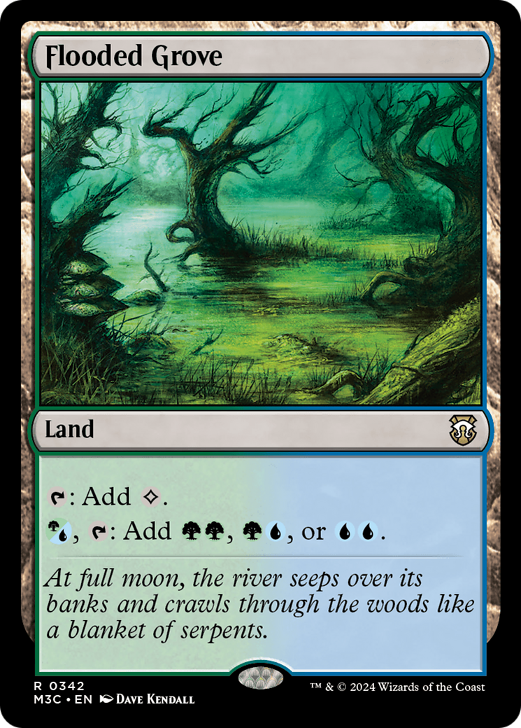 Flooded Grove (Ripple Foil) [Modern Horizons 3 Commander] | Exor Games Summserside