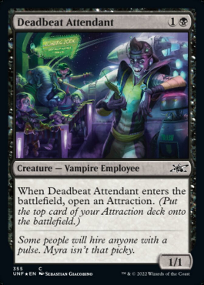 Deadbeat Attendant (Galaxy Foil) [Unfinity] | Exor Games Summserside