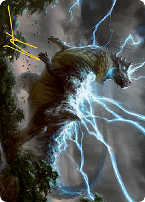 Thrasta, Tempest's Roar Art Card (41) (Gold-Stamped Signature) [Modern Horizons 2 Art Series] | Exor Games Summserside