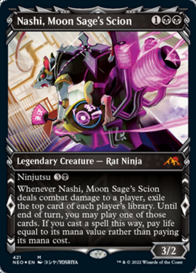 Nashi, Moon Sage's Scion (Showcase) (Foil Etched) [Kamigawa: Neon Dynasty] | Exor Games Summserside