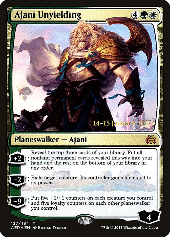 Ajani Unyielding [Aether Revolt Prerelease Promos] | Exor Games Summserside