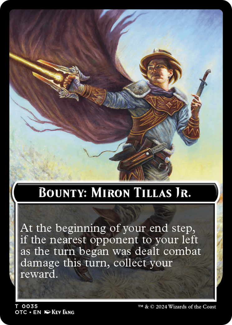 Bounty: Miron Tillas Jr. // Bounty Rules Double-Sided Token [Outlaws of Thunder Junction Commander Tokens] | Exor Games Summserside