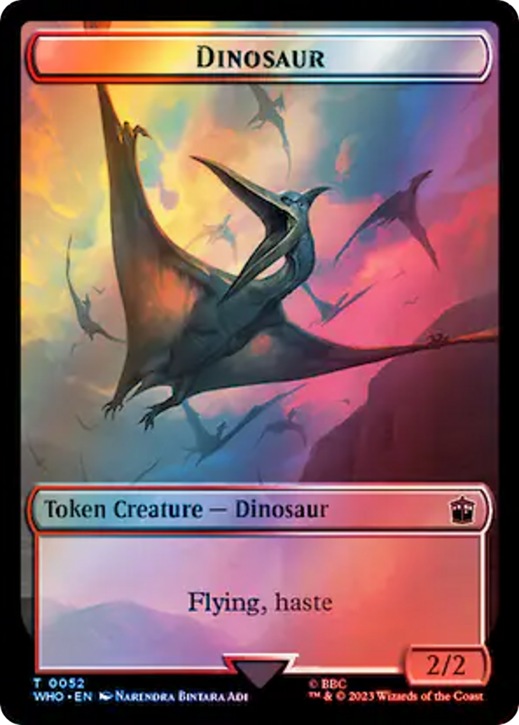 Human Rogue // Dinosaur Double-Sided Token (Surge Foil) [Doctor Who Tokens] | Exor Games Summserside