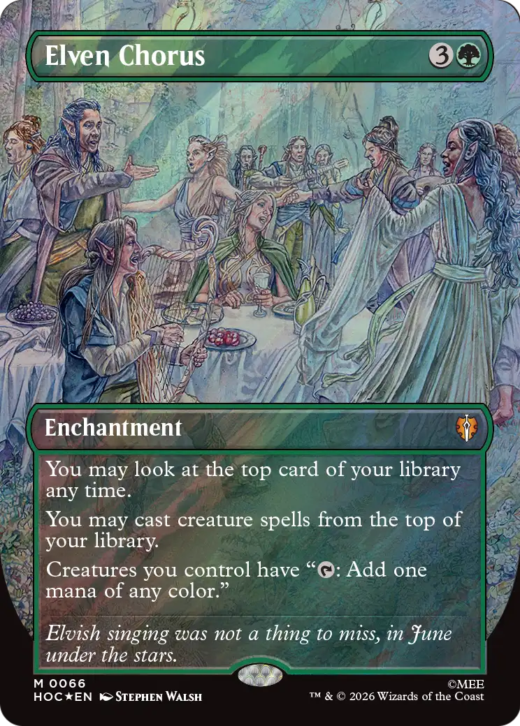 Elven Chorus (Borderless) (Surge Foil) [The Hobbit: Eternal-Legal] | Exor Games Summserside