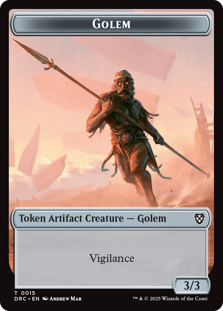 Golem (0015) // Thopter (0009) Double-Sided Token [Aetherdrift Tokens] | Exor Games Summserside