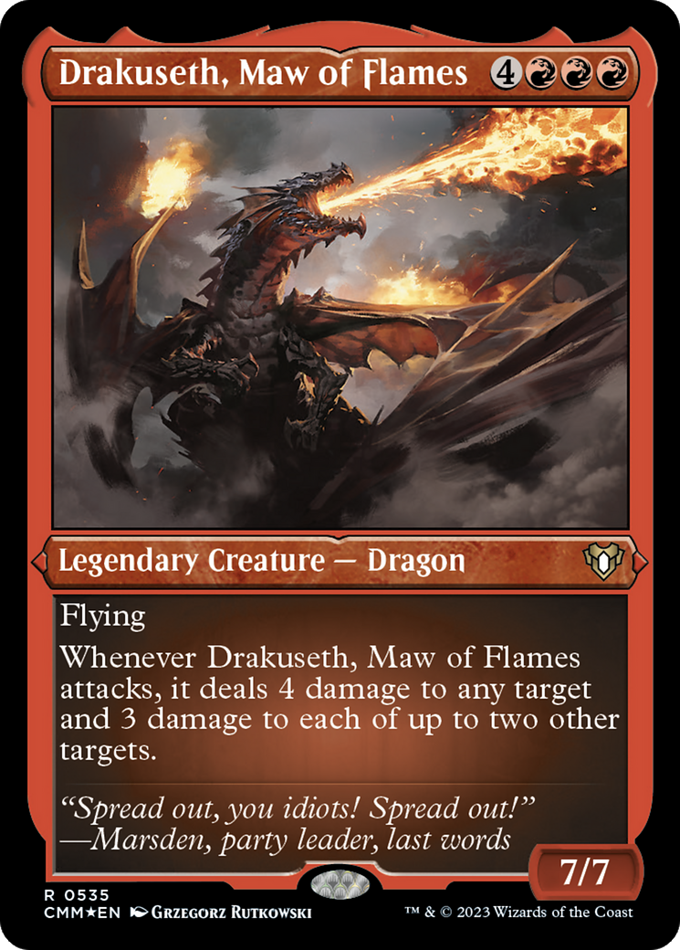 Drakuseth, Maw of Flames (Foil Etched) [Commander Masters] | Exor Games Summserside