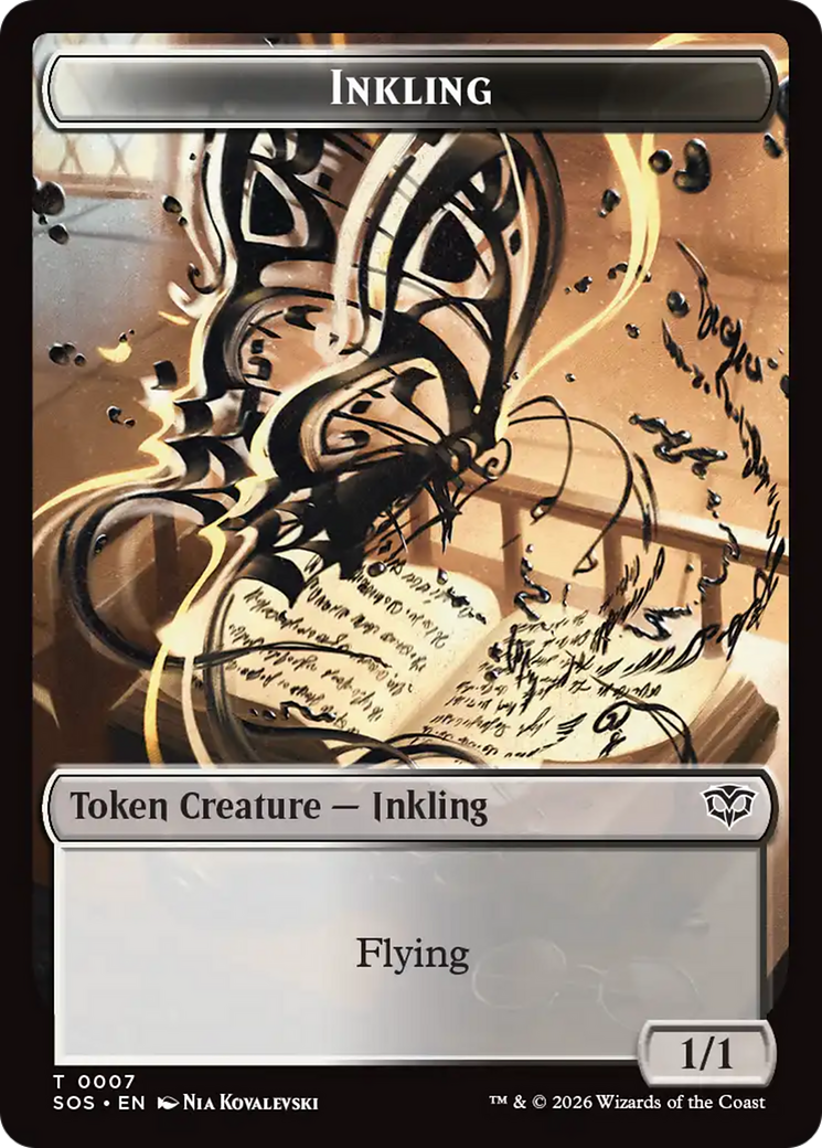Inkling (0007) // Spirit (0011) Double-Sided Token [Secrets of Strixhaven Tokens] | Exor Games Summserside