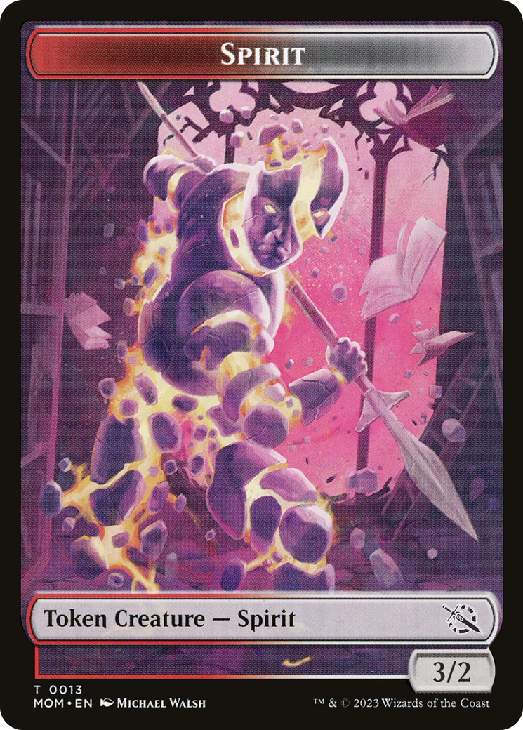 Monk // Spirit (13) Double-Sided Token [March of the Machine Tokens] | Exor Games Summserside