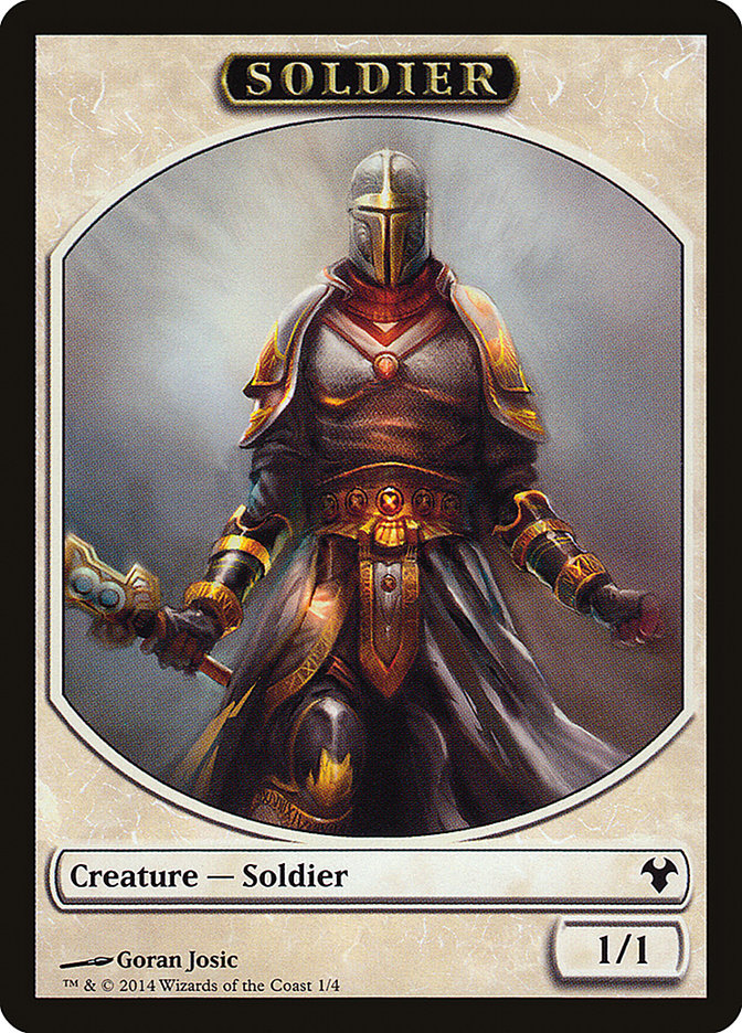 Soldier // Spirit Double-Sided Token [Modern Event Deck 2014 Tokens] | Exor Games Summserside