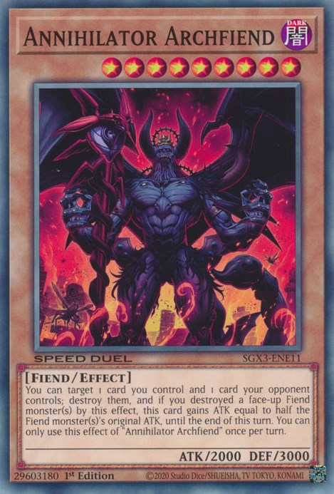 Annihilator Archfiend [SGX3-ENE11] Common | Exor Games Summserside