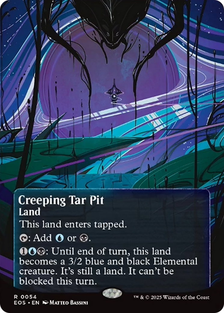 Creeping Tar Pit (0054) (Borderless) [Edge of Eternities: Stellar Sights] | Exor Games Summserside