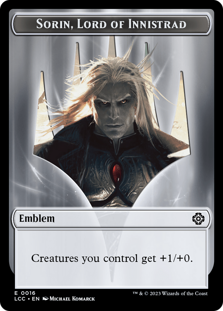 Emblem - Sorin, Lord of Innistrad // Vampire (0004) Double-Sided Token [The Lost Caverns of Ixalan Commander Tokens] | Exor Games Summserside