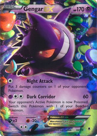 Gengar EX (34/119) (Jumbo Card) [XY: Phantom Forces] | Exor Games Summserside