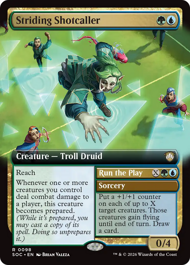 Striding Shotcaller (Extended Art) [Secrets of Strixhaven Commander] | Exor Games Summserside