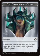 Elk // Emblem - Oko, Shadowmoor Scion Double-Sided Token [Lorwyn Eclipsed Tokens] | Exor Games Summserside