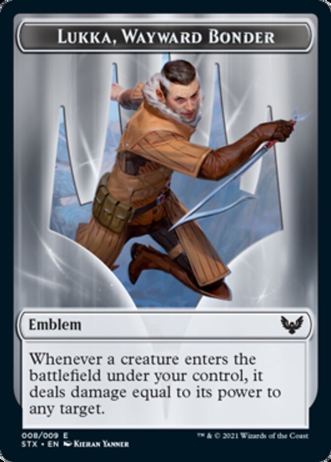 Fractal // Lukka, Wayward Bonder Emblem Double-Sided Token [Strixhaven: School of Mages Tokens] | Exor Games Summserside
