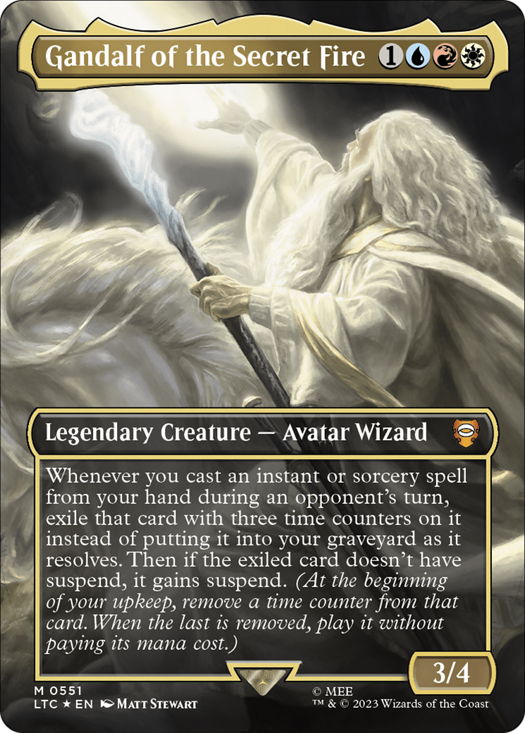 Gandalf of the Secret Fire (Borderless) (Surge Foil) [The Lord of the Rings: Tales of Middle-Earth Commander] | Exor Games Summserside