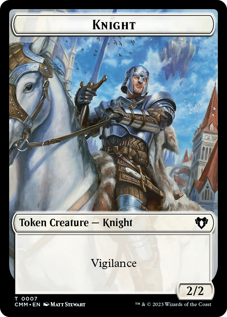 Human Soldier // Knight Double-Sided Token [Commander Masters Tokens] | Exor Games Summserside