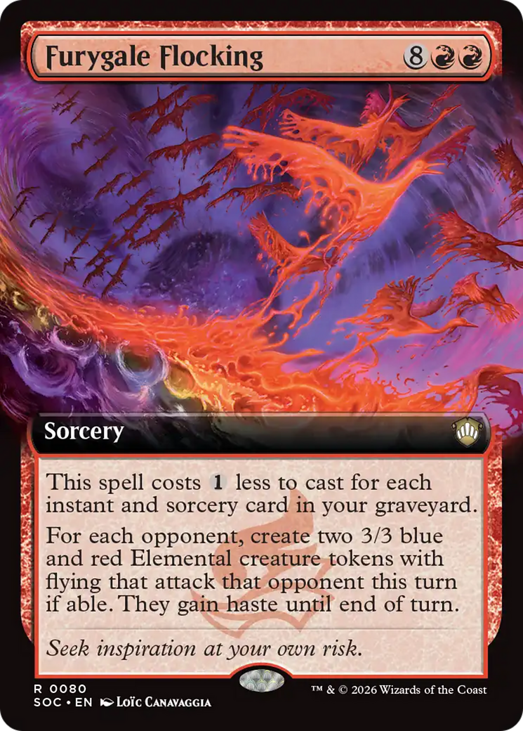 Furygale Flocking (Extended Art) [Secrets of Strixhaven Commander] | Exor Games Summserside