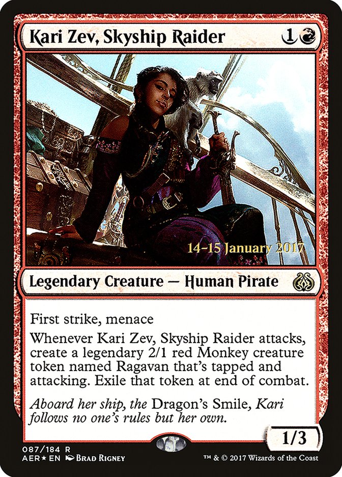 Kari Zev, Skyship Raider [Aether Revolt Prerelease Promos] | Exor Games Summserside