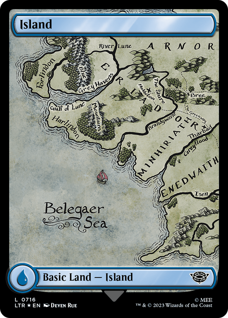 Island (0716) (Surge Foil) [The Lord of the Rings: Tales of Middle-Earth] | Exor Games Summserside