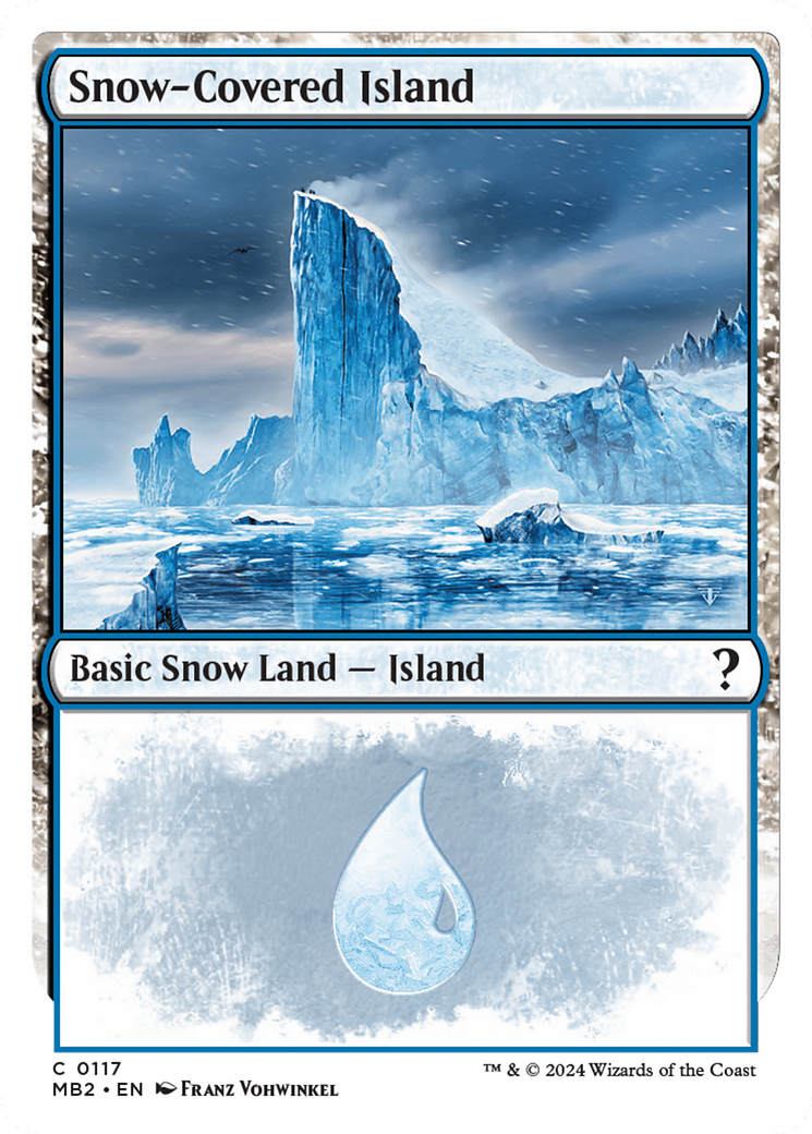 Snow-Covered Island (White Border) [Mystery Booster 2] | Exor Games Summserside