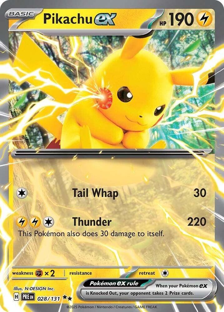 Pikachu ex (028/131) [Scarlet & Violet: Prismatic Evolutions] | Exor Games Summserside