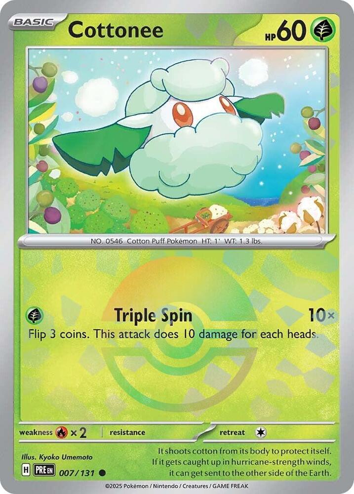 Cottonee (007/131) (Poke Ball Pattern) [Scarlet & Violet: Prismatic Evolutions] | Exor Games Summserside