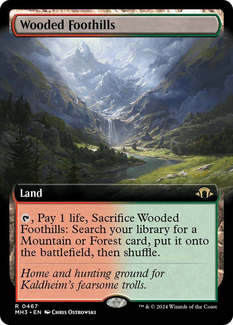 Wooded Foothills (Extended Art) [Modern Horizons 3] | Exor Games Summserside