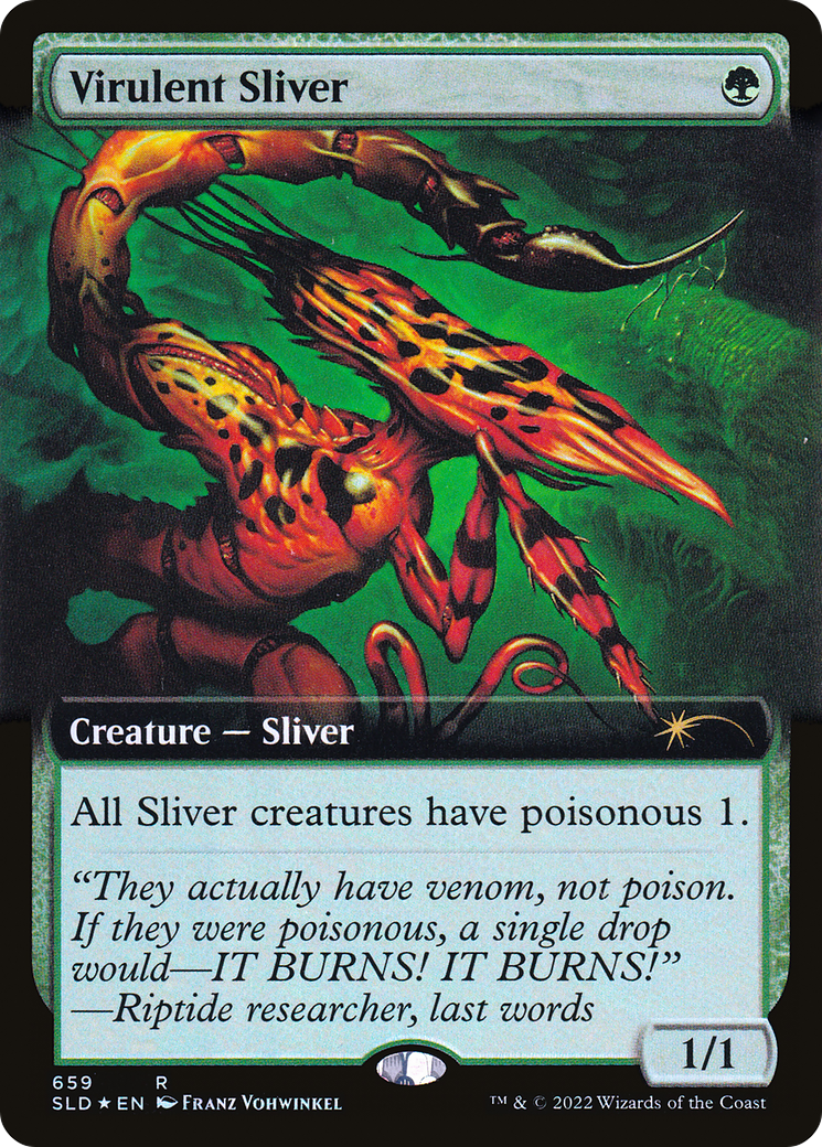 Virulent Sliver (Extended Art) (Step-and-Compleat Foil) [Secret Lair Drop Promos] | Exor Games Summserside