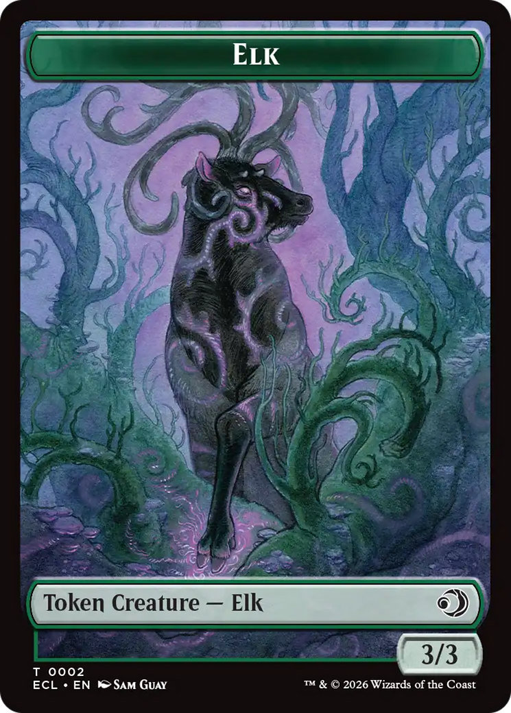 Elk // Emblem - Oko, Shadowmoor Scion Double-Sided Token [Lorwyn Eclipsed Tokens] | Exor Games Summserside