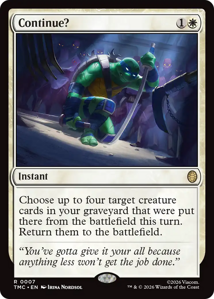 Continue? [Teenage Mutant Ninja Turtles Commander] | Exor Games Summserside